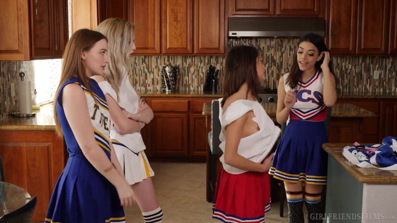 Girlfriends Films: Lesbian cheerleaders devour & scissor their tight pussys - GirlfriendsFilms