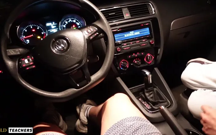 GoldTeachers: Cheating Blowjob in Car While Hubby Play Games