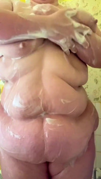 Bbwbootyful having a shower soaping my body