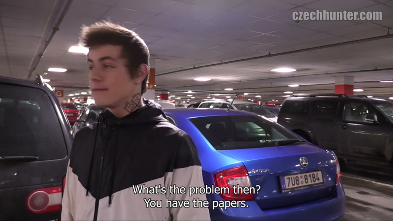 Twink pop studio: Twink Pop - Muscular Czech Hunter Coaxes Slim Twink Into Car...