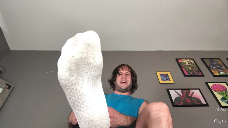 Adam Castle Solo: Gay Ass &amp;Feet dyrkar POV efter träning