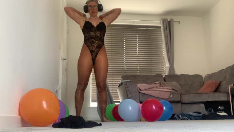 CALLIE ROKS: Balloon Popping, Oil, Heels, Nylons, Pantyhose, Thong