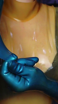 Luvas de látex fetiche e asmr