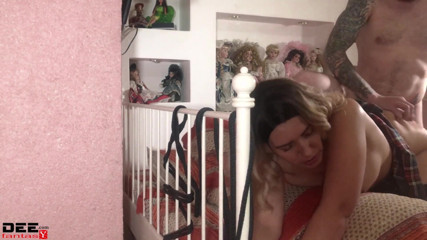 Dee Fantasy: Blonde passionate sucking cock doggystyle riding and anal fuck
