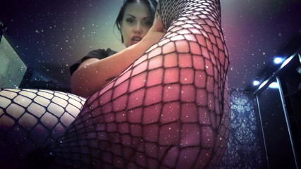 Goddess Misha Goldy: You are weak for my feet in fishnets JOI