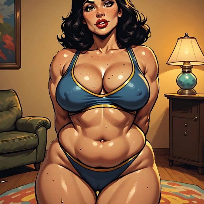 AI Porn: Evde 3 boyutlu iri güzel kadın