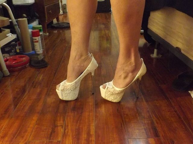 Fun Ride on the Bed Black Sheets White Heels Stainless Plug I Got the Fuck Me Bug Writhing in Exctacy on the Edge (Legsistance)