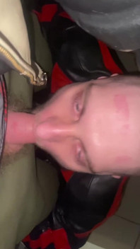 Kinkysirius in Chav Scally Outfit Sucks Hard by Leather Bear in the Public Restroom
