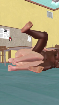 Animated 3D Gay Porn - White Man Fucking Black Man Ass in Spoon Position on Desk