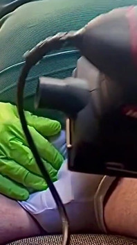 Watch This Sander Vibrate His Cock to Orgasium
