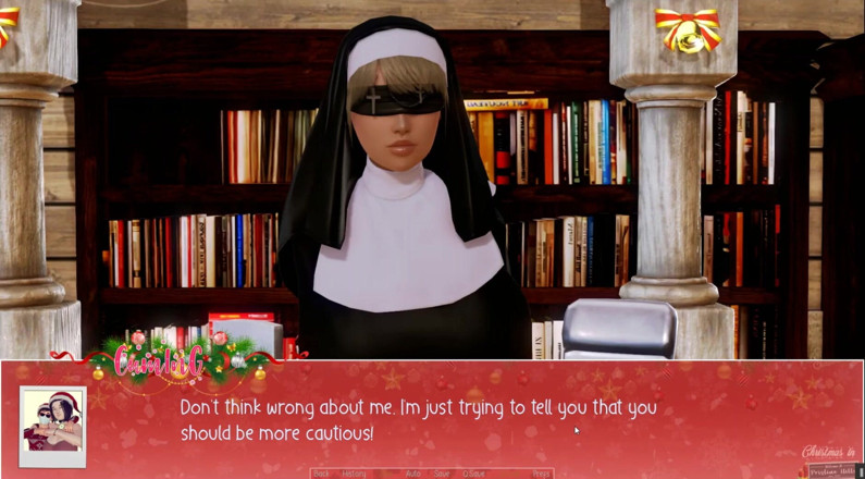 Cumming Gaming: Noël illimité [jeu porno hentai de Noël] Épisode 14, la vieille nonne sexy...