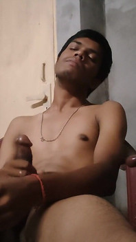 Cute Boy Masterbation with Smoking