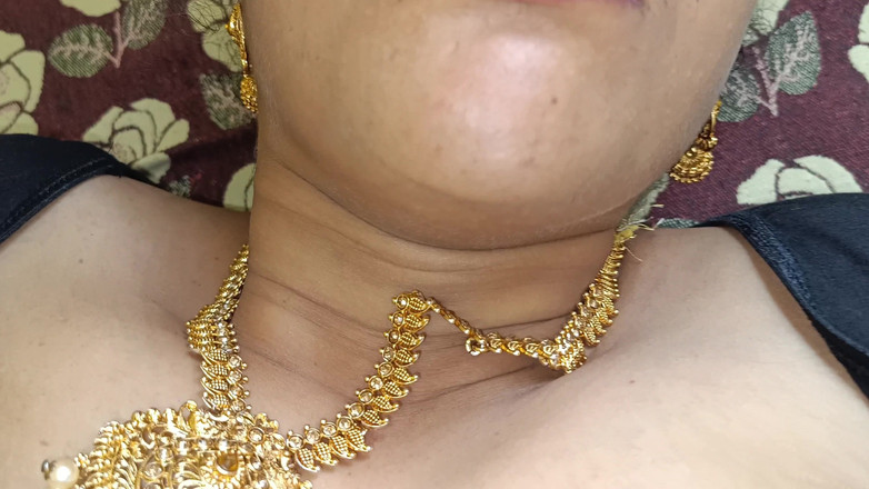 Palani69: Blue Saree Hospodyňka Jerry Red Roztomilé Rty