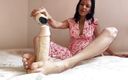 Veronica Cristal Productions: Enorme pau encharcado de creme sendo massageado por meus pés