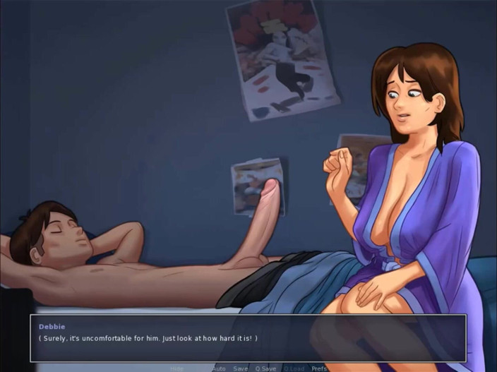 Cartoon Play: Summertime saga part 88 - stepommy taste my big cock while rest
