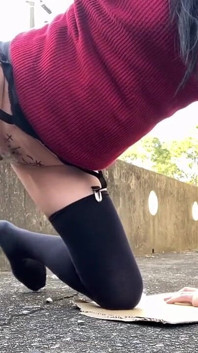 Self-training No. 97: Outdoor Peeing and Tacky Pussy Exposure Collection