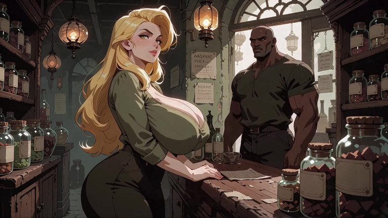 Aigoovideos: Blonde Potion Seller Gets BBC