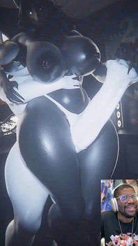 Scary Glowing Halloween Transgender Cock Thigh Fucks a Spooky Big Breast Specter