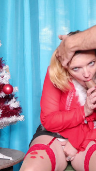 Stpemom Christmas Slut Gets Her Pussy Fucked and Cum in Her Mouth