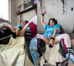 Sissy Candy on Her Inflatable Chair in Self Bondage with Her Fucking Machine