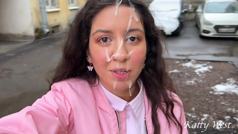 Katty West: College Girl Fucked with Stepbrother, Got Cum on Her Face...