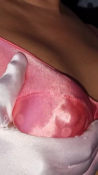 A Classic Vs Satin Bra, with Pointy Tits
