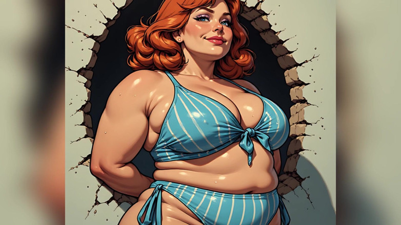 AI Porn: Mollige bikinischoonheden kunst
