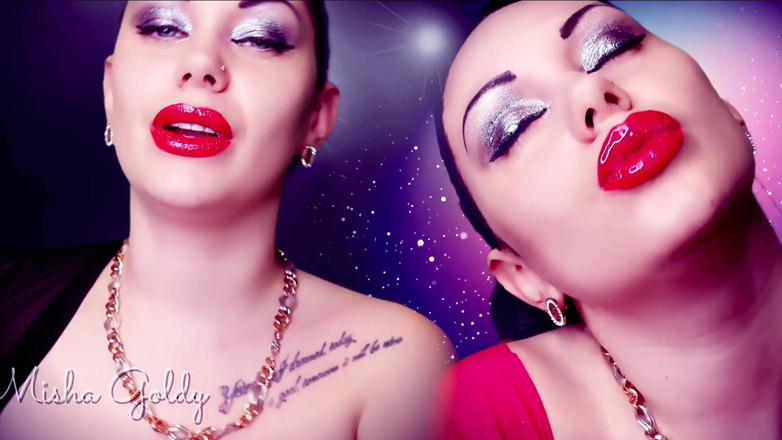 Goddess Misha Goldy: My mesmerizing red lips feel good on my bf cock!...