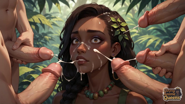 Ebony Anime Queens: Dewi gelap yang sizzling menghisap hutan - frolicsome xxx!