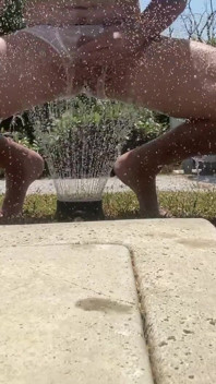 Cum with Water in the Garden