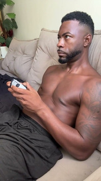 Playing Video Game Horny 10 Inches Black Guy