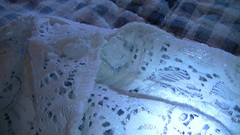 Mark Hannes: Withe Satin Slip bonggol melancap