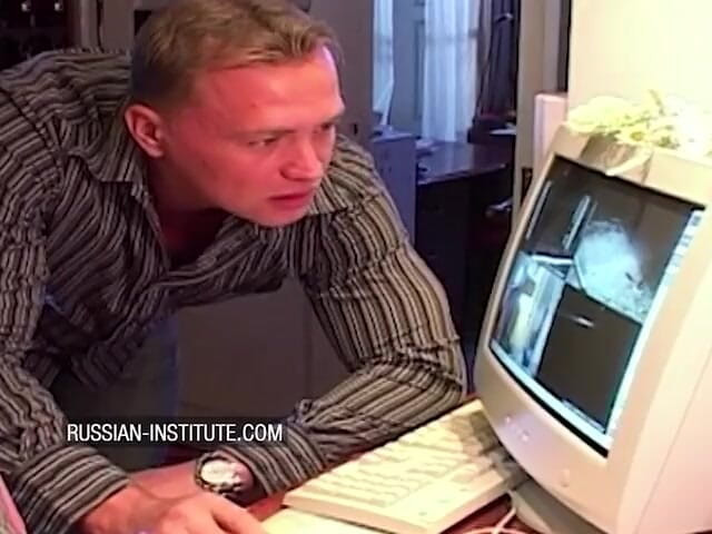 Russian Institute: Anal quickie in the bathroom with hot teen