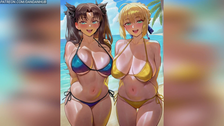Dandanhub: Saber &amp; Rin Tohsaka Twerk and Bounce - Fate
