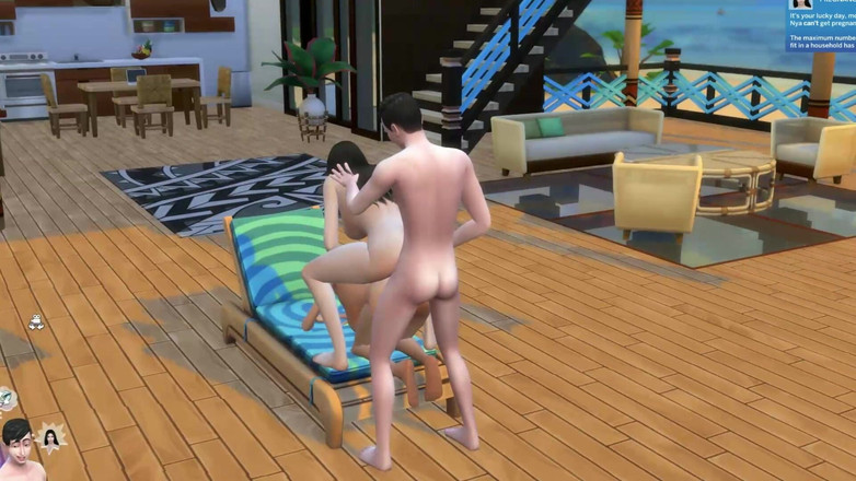 Nyibukai: सुंदर लड़कियों के साथ तीन लोगों की चुदाई