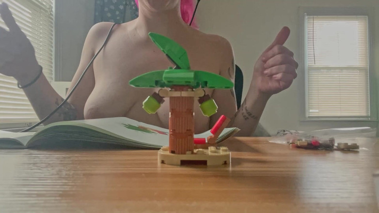 lilredvelvettt: Topless Lego Building Asmr