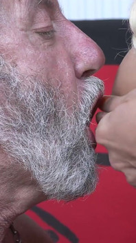 Blonde Babe Sucks Old Guys Cock, 69 and Gets Fucked Missionary Anal