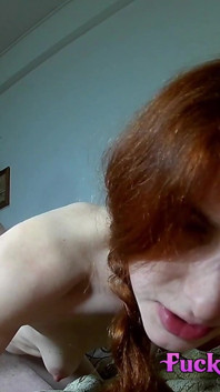 Redhead Skinny Amateur Fucked by Mature Fat Man