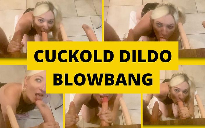 Mistress BJQueen: Chastity cuck blowbang gesplitst scherm