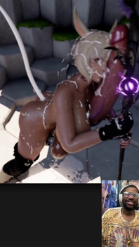 Ebony Ass Twerking Final Fantasy Bunny Girl Cums Super Hard with Her Large Cock