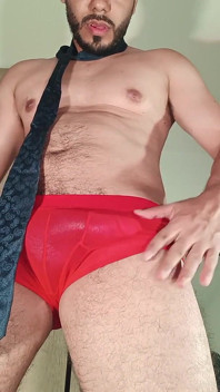 Let's Play- Sexy Latin Boy in Sexy Underwear Playing with His Cock and Tie