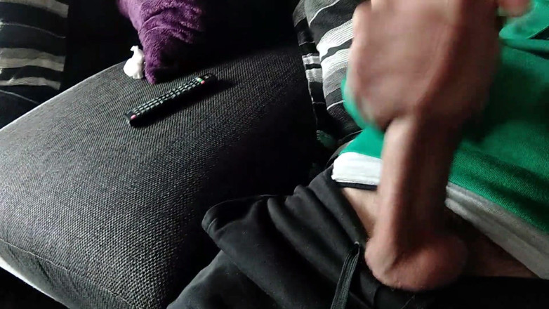 Elvissc: Huge Veiny Cock Is Jerked on the Couch Until He...