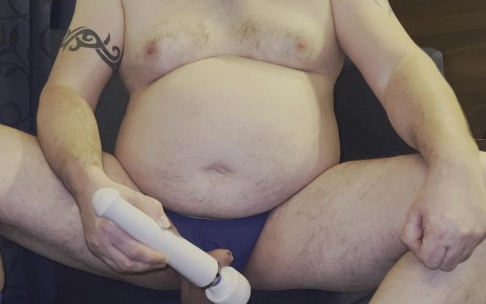 uktattooedchub74: Preto &amp; azul filhote de pau provocando e gozando