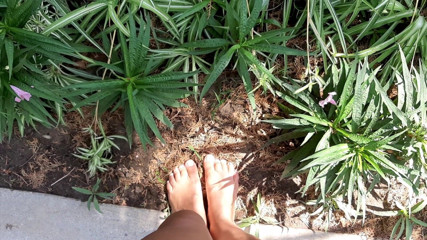 Fetish intimmedia: Milf with sexy strong feet outdoors