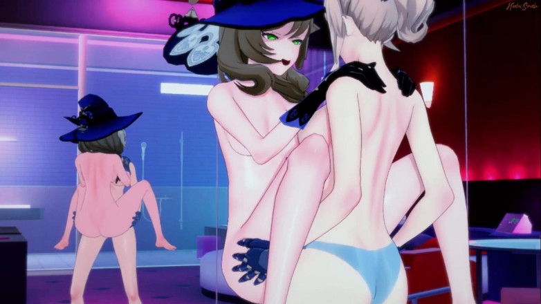 Hentai Smash: Jean rucha Lisę z straponem w pokoju hotelowym. Genshin uderzenie...