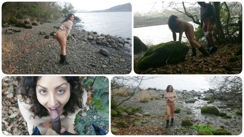 Big Ass Latina: 青少年暴露，手指和操逼在湖边，户外暴露狂性爱