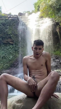 We Found a Dark-skinned Boy Masturbating Outdoors