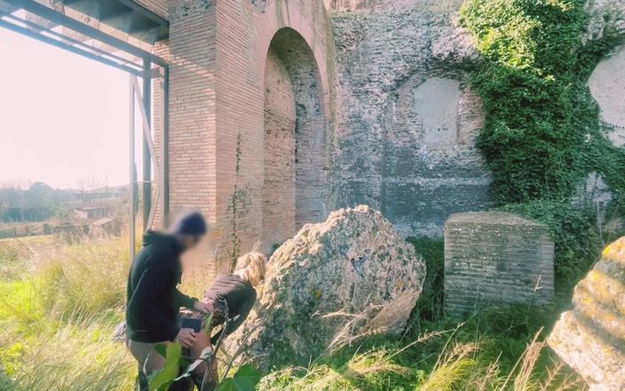 Sportynaked: At 90 Among the Roman Ruins with the Plug