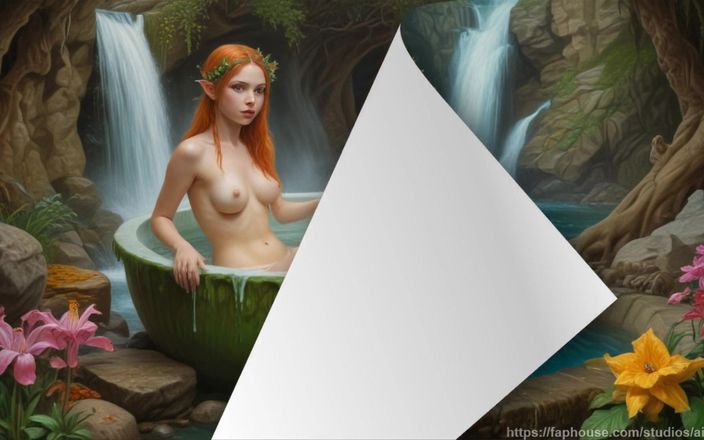 AI Girls: 42 个美丽的裸体少女在水塘 ai 生成图像