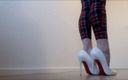 Inkeddutch Queen Carmen: Black&amp;amp;white Louboutins highly arched feet JOI